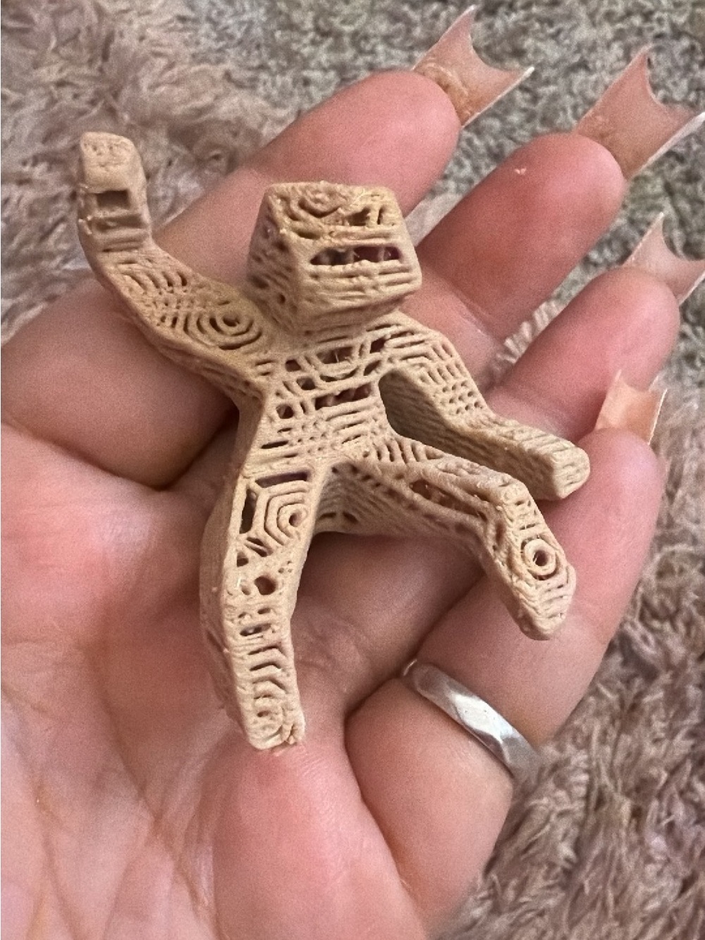 Project Hail Mary Textured 3D-Printed Mini Figurine in Natural Beige